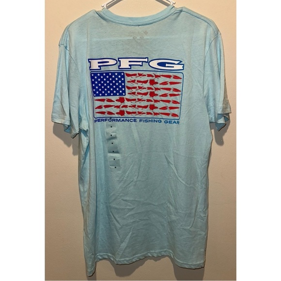 Columbia Men’s PFG Short Sleeve Graphic Tee Size Medium - Teal NEW WITH TAGS - Picture 4 of 5